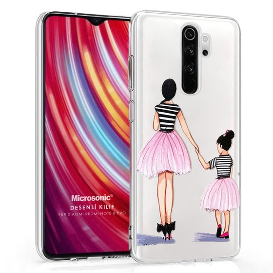 Microsonic Xiaomi Redmi Note 8 Pro Desenli Kılıf Anne ve Kız