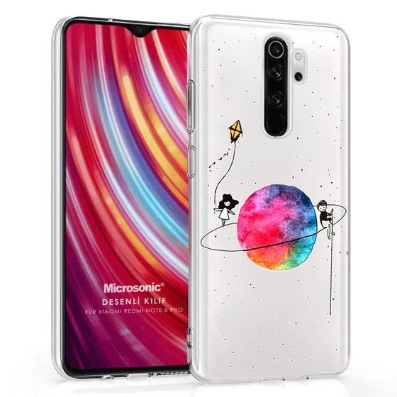 Microsonic Xiaomi Redmi Note 8 Pro Desenli Kılıf Gezegen