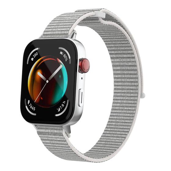 Microsonic Huawei Watch Fit 4 Pro Hasırlı Kordon Woven Sport Loop Beyaz