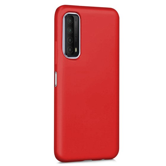 Microsonic Matte Silicone Huawei P Smart 2021 Kılıf Kırmızı