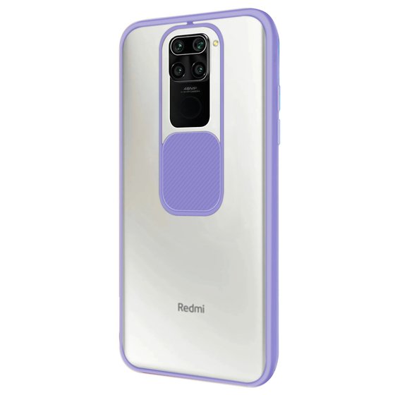 Microsonic Xiaomi Redmi Note 9 Kılıf Slide Camera Lens Protection Lila