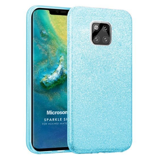 Microsonic Huawei Mate 20 Pro Kılıf Sparkle Shiny Mavi