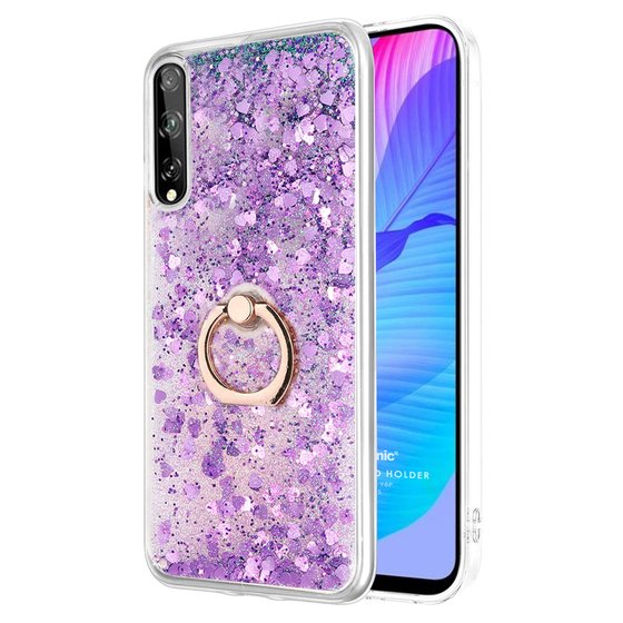 Microsonic Huawei Y8P Kılıf Glitter Liquid Holder Mor