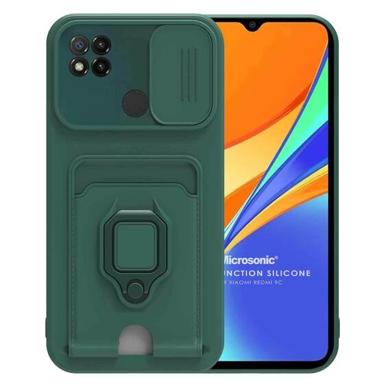 Microsonic Xiaomi Redmi 9C Kılıf Multifunction Silicone Yeşil