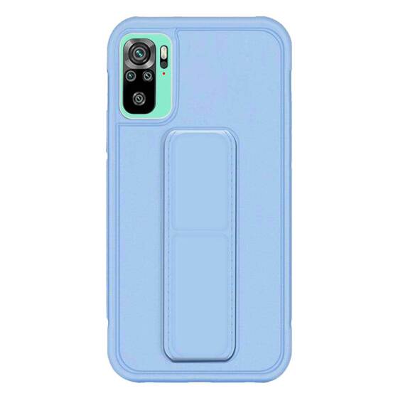 Microsonic Xiaomi Redmi Note 10S Kılıf Hand Strap Mavi