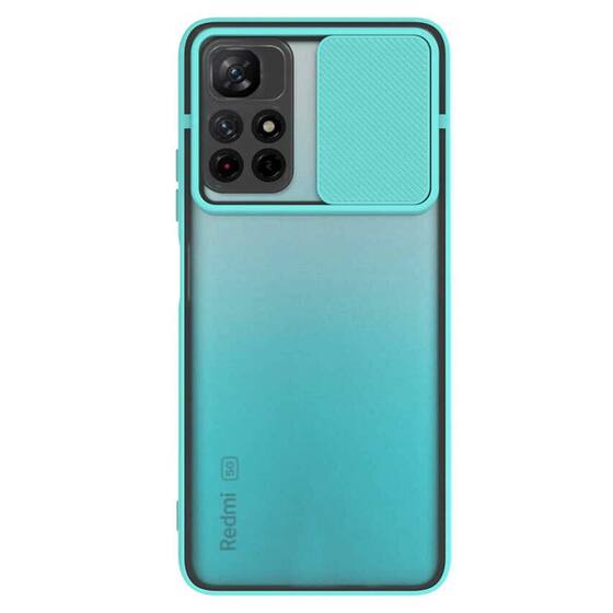 Microsonic Xiaomi Redmi Note 11 Kılıf Slide Camera Lens Protection Turkuaz