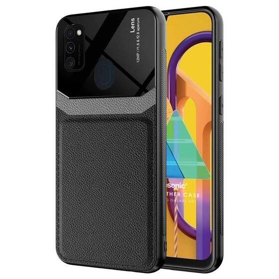 Microsonic Samsung Galaxy M30s Kılıf Uniq Leather Siyah