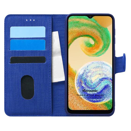 Microsonic Samsung Galaxy A04 Kılıf Fabric Book Wallet Lacivert