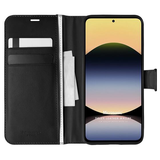 Microsonic Xiaomi Redmi Note 14 4G Kılıf Delux Leather Wallet Siyah