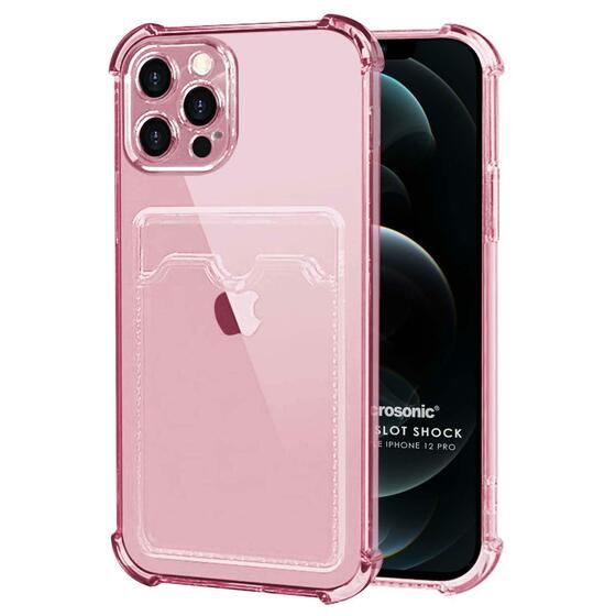 Microsonic Apple iPhone 12 Pro Card Slot Shock Kılıf Pembe