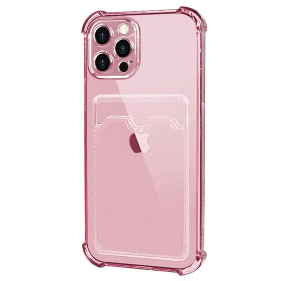 Microsonic Apple iPhone 12 Pro Card Slot Shock Kılıf Pembe