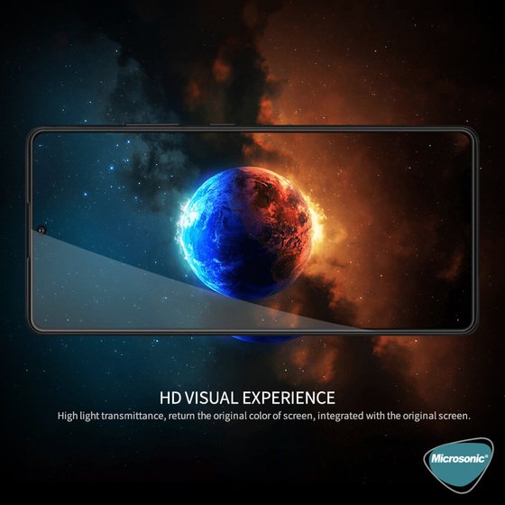 Microsonic Samsung Galaxy Note 10 Lite Tam Kaplayan Temperli Cam Ekran Koruyucu Siyah