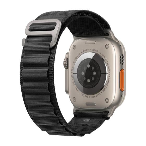 Microsonic Apple Watch Series 9 45mm Kordon Alpine Loop Siyah