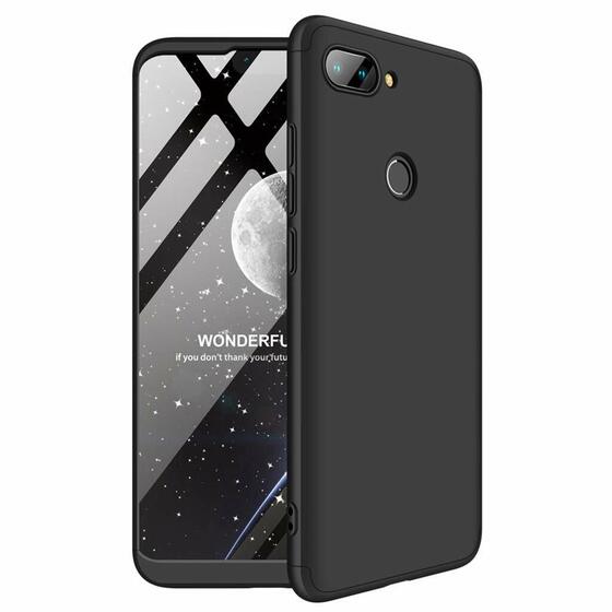 Microsonic Xiaomi Mi 8 Lite Kılıf Double Dip 360 Protective Siyah