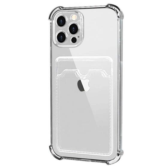 Microsonic Apple iPhone 12 Pro Card Slot Shock Kılıf Şeffaf