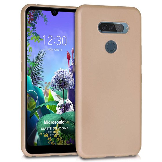 Microsonic Matte Silicone LG Q60 Kılıf Gold