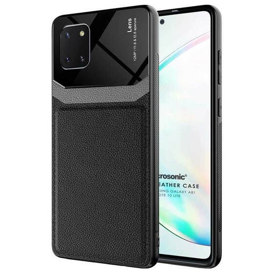 Microsonic Samsung Galaxy Note 10 Lite Kılıf Uniq Leather Siyah