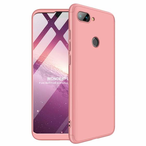 Microsonic Xiaomi Mi 8 Lite Kılıf Double Dip 360 Protective Rose Gold