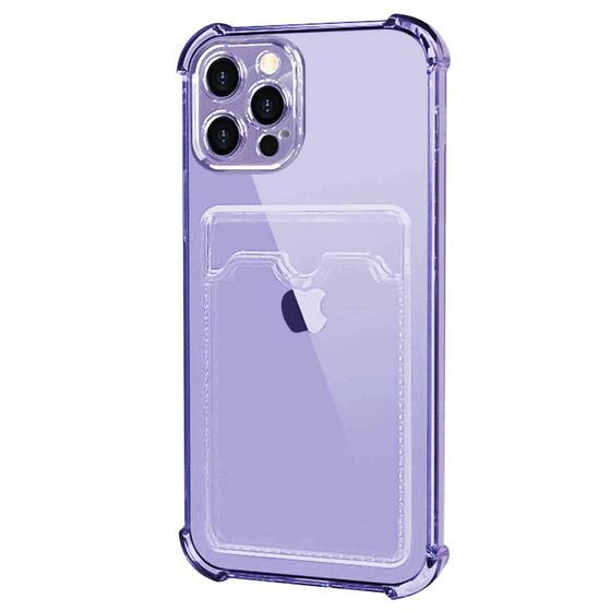 Microsonic Apple iPhone 12 Pro Max Card Slot Shock Kılıf Lila