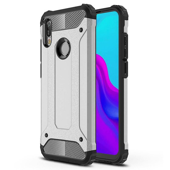 Microsonic Huawei Y6 2019 Kılıf Rugged Armor Gümüş