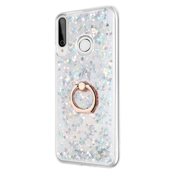 Microsonic Huawei Y7P Kılıf Glitter Liquid Holder Gümüş