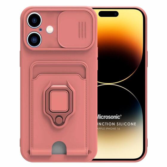 Microsonic Apple iPhone 16 Kılıf Multifunction Silicone Pembe