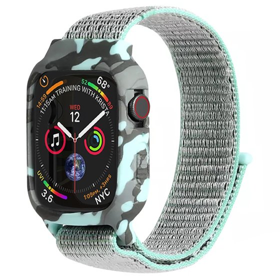 Microsonic Apple Watch Series 6 40mm Kordon Camouflage Armor Pro Turkuaz