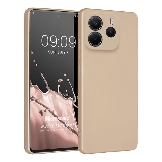 Microsonic Matte Silicone Xiaomi Redmi Note 14 4G Kılıf Gold