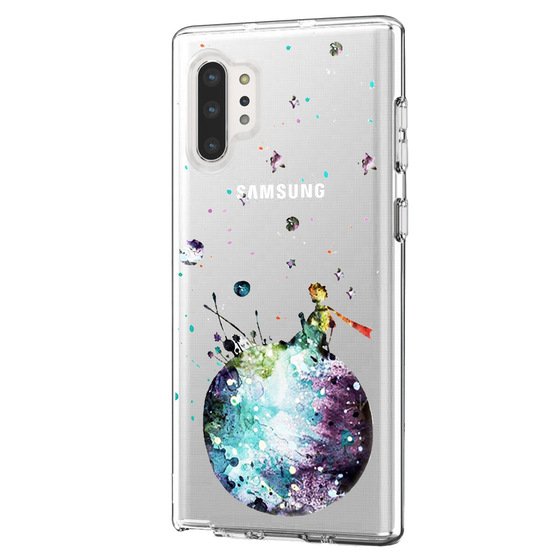 Microsonic Samsung Galaxy Note 10 Plus  Desenli Kılıf Küçük Prens Mavi