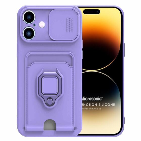 Microsonic Apple iPhone 16 Kılıf Multifunction Silicone Lila