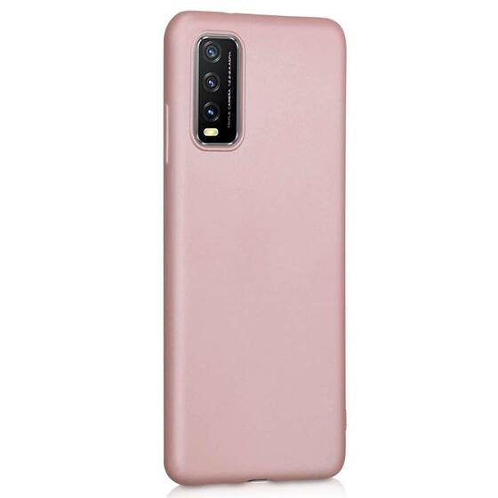 Microsonic Matte Silicone Vivo Y11s Kılıf Rose Gold