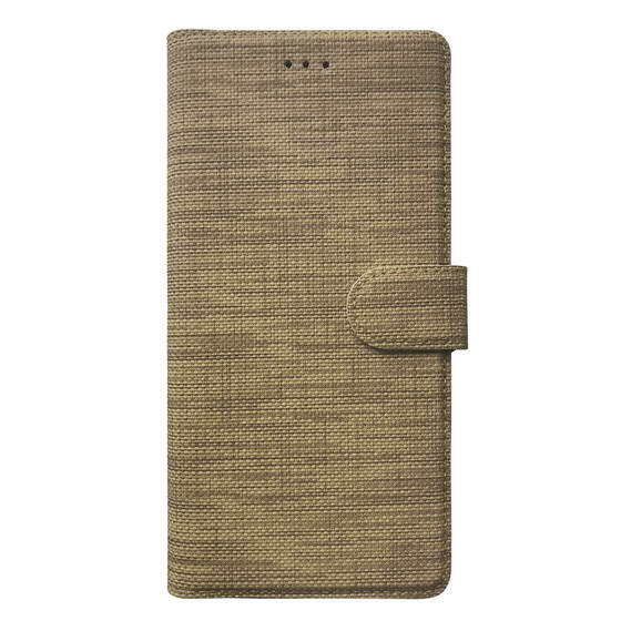 Microsonic Samsung Galaxy A04S Kılıf Fabric Book Wallet Gold