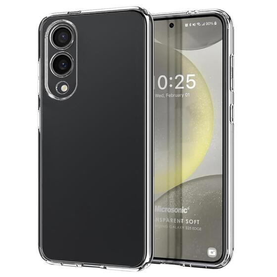 Microsonic Samsung Galaxy S25 Edge Kılıf Transparent Soft Şeffaf