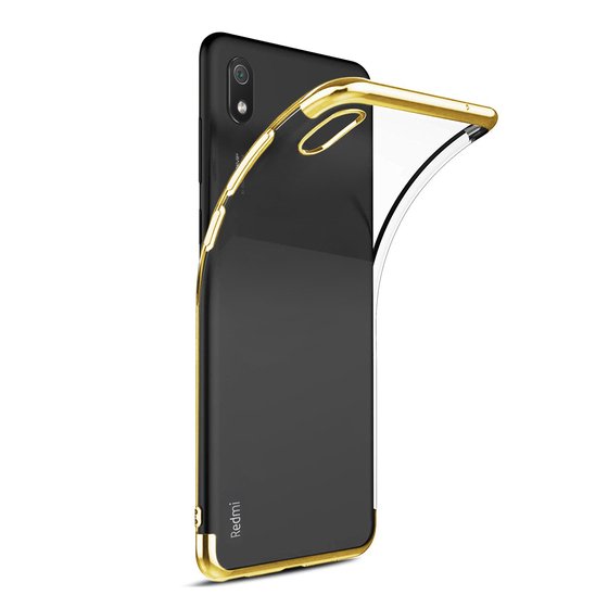 Microsonic Xiaomi Redmi 7A Kılıf Skyfall Transparent Clear Gold