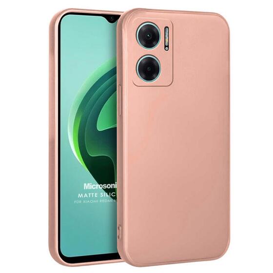 Microsonic Matte Silicone Xiaomi Redmi Note 11E Kılıf Rose Gold