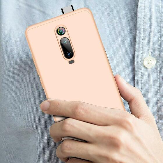 Microsonic Xiaomi Redmi K20 Kılıf Double Dip 360 Protective Gold