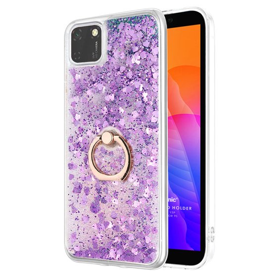 Microsonic Huawei Honor 9S Kılıf Glitter Liquid Holder Mor