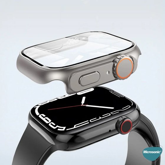 Microsonic Apple Watch Series 7 45mm Kılıf Apple Watch Ultra Dönüştürücü Ekran Koruyucu Kasa Yıldız Işığı