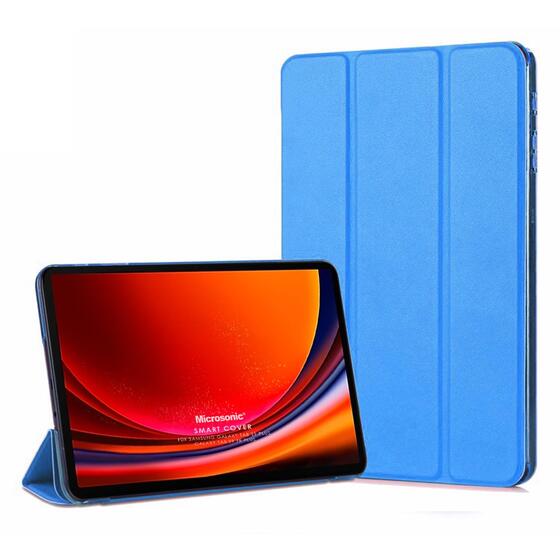 Microsonic Samsung Galaxy Tab S9 FE+ Kılıf Slim Translucent Back Smart Cover Mavi