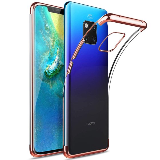 Microsonic Huawei Mate 20 Pro Kılıf Skyfall Transparent Clear Rose Gold