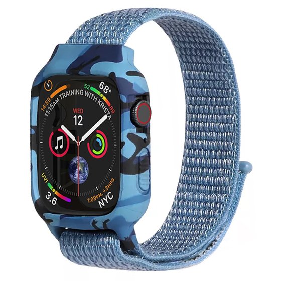 Microsonic Apple Watch Series 5 44mm Kordon Camouflage Armor Pro Mavi