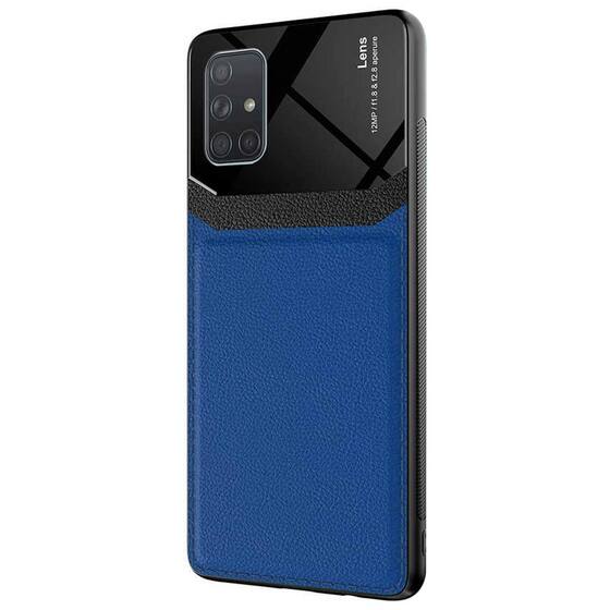 Microsonic Samsung Galaxy A51 Kılıf Uniq Leather Lacivert