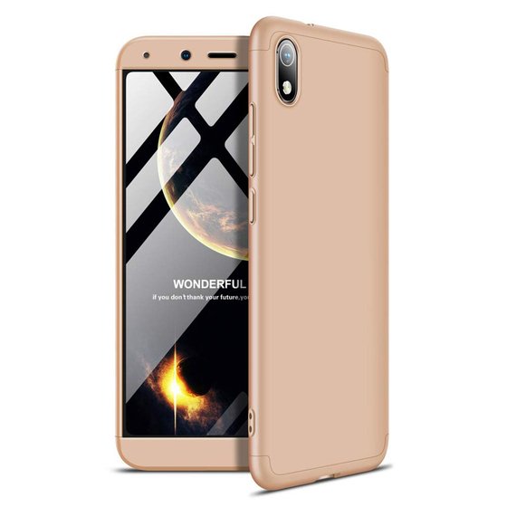 Microsonic Xiaomi Redmi 7A Kılıf Double Dip 360 Protective Gold