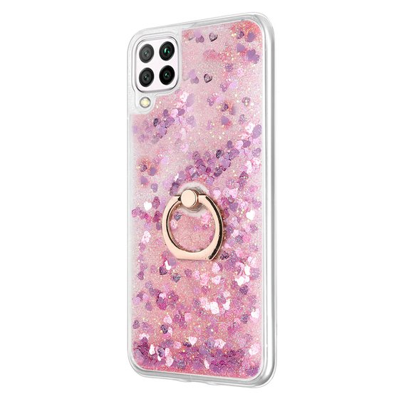 Microsonic Huawei P40 Lite Kılıf Glitter Liquid Holder Pembe