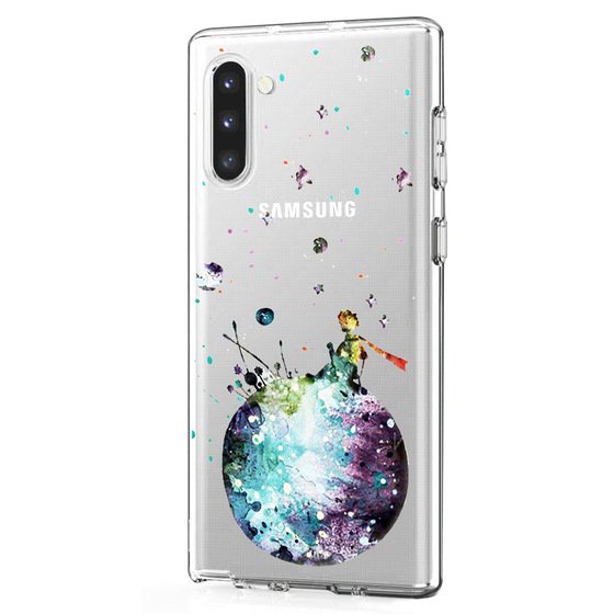 Microsonic Samsung Galaxy Note 10 Desenli Kılıf Küçük Prens Mavi