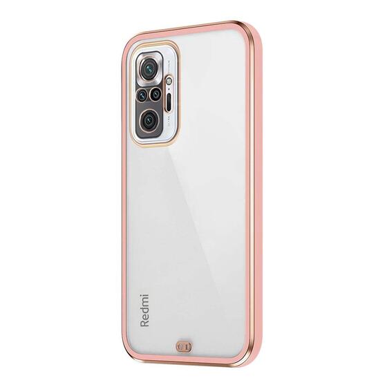 Microsonic Xiaomi Redmi Note 10 Pro Max Kılıf Laser Plated Soft Pembe