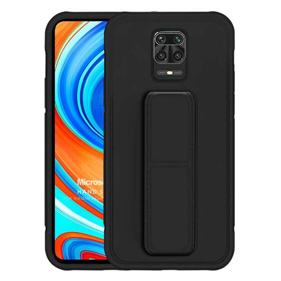 Microsonic Xiaomi Redmi Note 9 Pro Max Kılıf Hand Strap Siyah