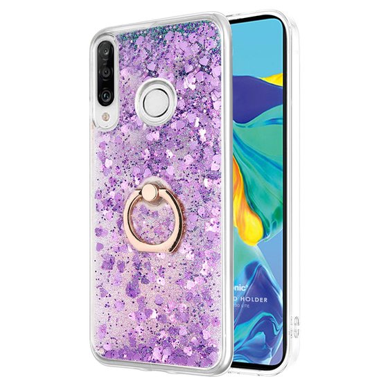 Microsonic Huawei P30 Lite Kılıf Glitter Liquid Holder Mor