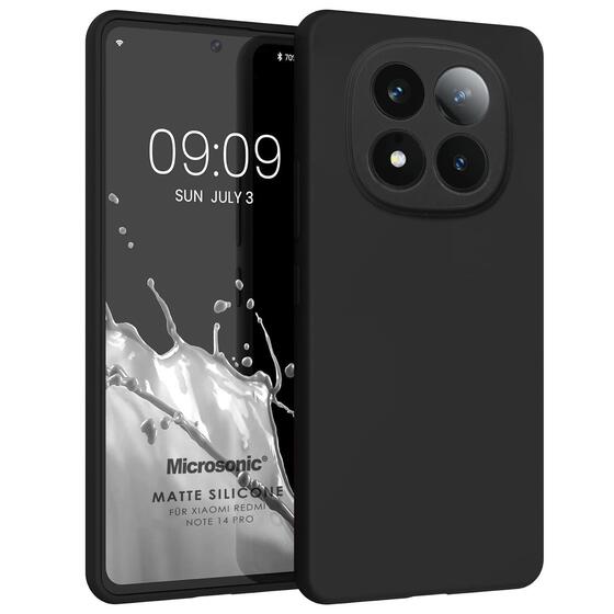 Microsonic Matte Silicone Xiaomi Redmi Note 14 Pro 4G Kılıf Siyah