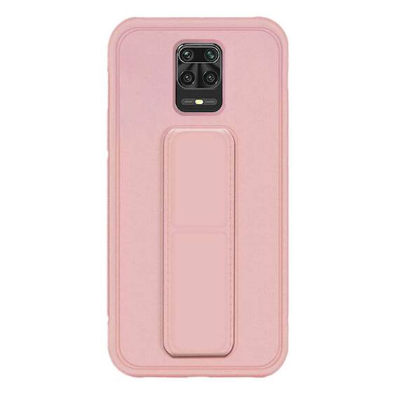 Microsonic Xiaomi Redmi Note 9 Pro Max Kılıf Hand Strap Rose Gold